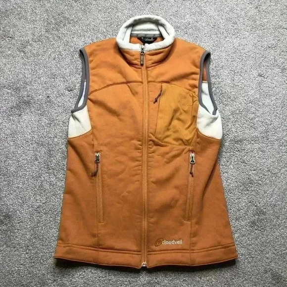 Cloudveil Vest Orange Zip Pockets Fleece Sz XS - Picture 1 of 10